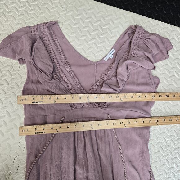 Baltic Born Jennifer Maxi Dress Womens XL Mauve Purple Pink Deep V-Neck - Picture 8 of 11